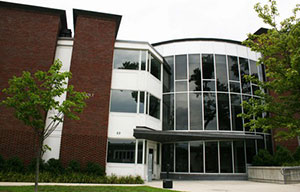 Contemporary dorm exterior