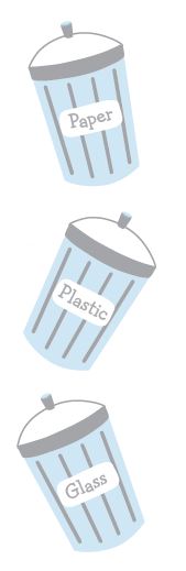 Paper, Plastic, Glass Containers